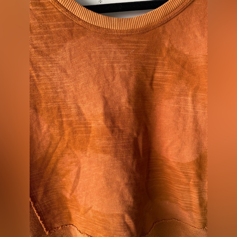 Daily Practice by Anthropologie Rust Organic Cotton Ruched Back Crop Top S - Picture 5 of 11